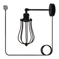 Black Vintage Industrial Light Plug in Wire cage E27 Wall Lamp~5059 Style 1 No