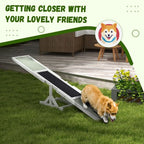 Wooden Pet Seesaw for Big Dogs with Anti-Slip Surface, White