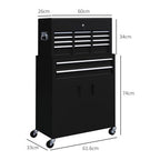 Top Chest and Roller Cabinet Combo Metal Tool Cabinet on Wheels