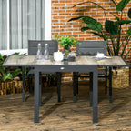 Extendable Outdoor Dining Table - Aluminium Rectangular Patio Table