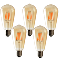 5 Pack E27 LED Edison Dimmable Vintage Amber Glass Warm white 2700K Light Bulb