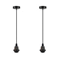 2 Pack Vintage Industrial Pendant Light,lampshade E27 UK Holder Fitting Set Black
