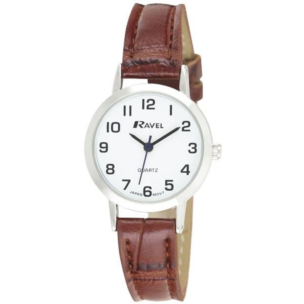 Ladies Classic Strap Watch Brown / Silver Watch.2A