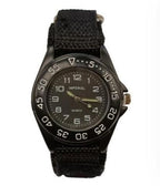 Children Black Mid Dial with Velcro Strap Easy Fasten Watch NEEDS RE-BATTERY