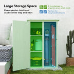 Garden Shed Outdoor Tool Storage w/ 2 Shelves 75 x 56 x115cm Green