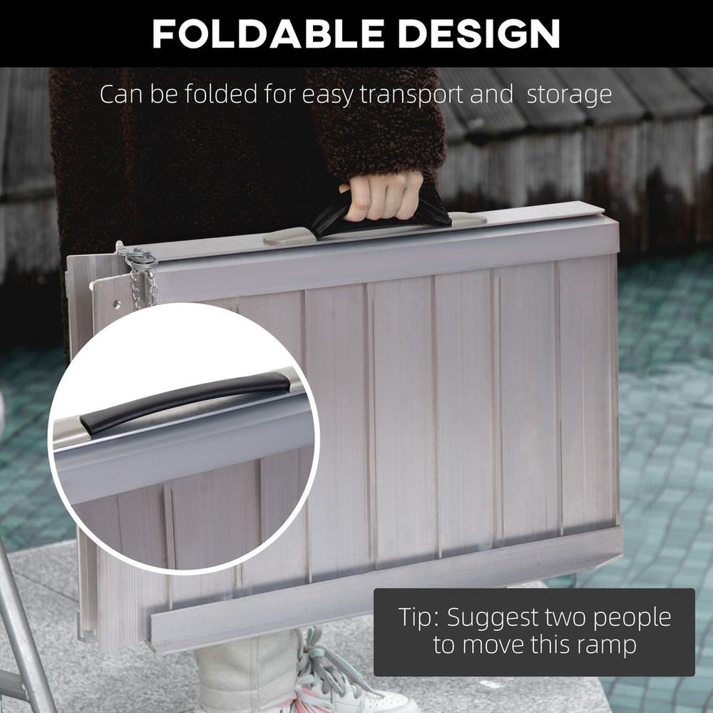 Portable Folding Wheelchair Ramp Scooter Mobility Stars w/ Carry Handle 4 Sizes with Multi Detail