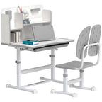 Kids Desk and Chair Set w/ Tiltable Desktop Reading Rack