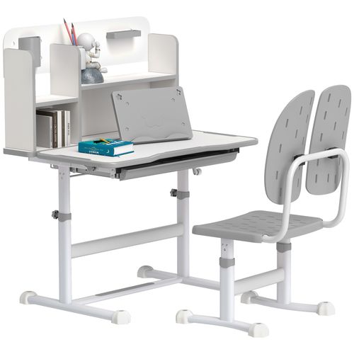 Kids Desk and Chair Set w/ Tiltable Desktop Reading Rack