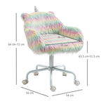 Faux Fur Unicorn Desk Chair Fluffy Home Office Chair with Armrests