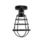 Metal Ceiling Rose Light Fitting - Vintage Wavy Wire Cage