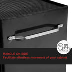 5-Drawer Lockable Steel Tool Storage Cabinet w/ Wheels Handle 2 Keys Black