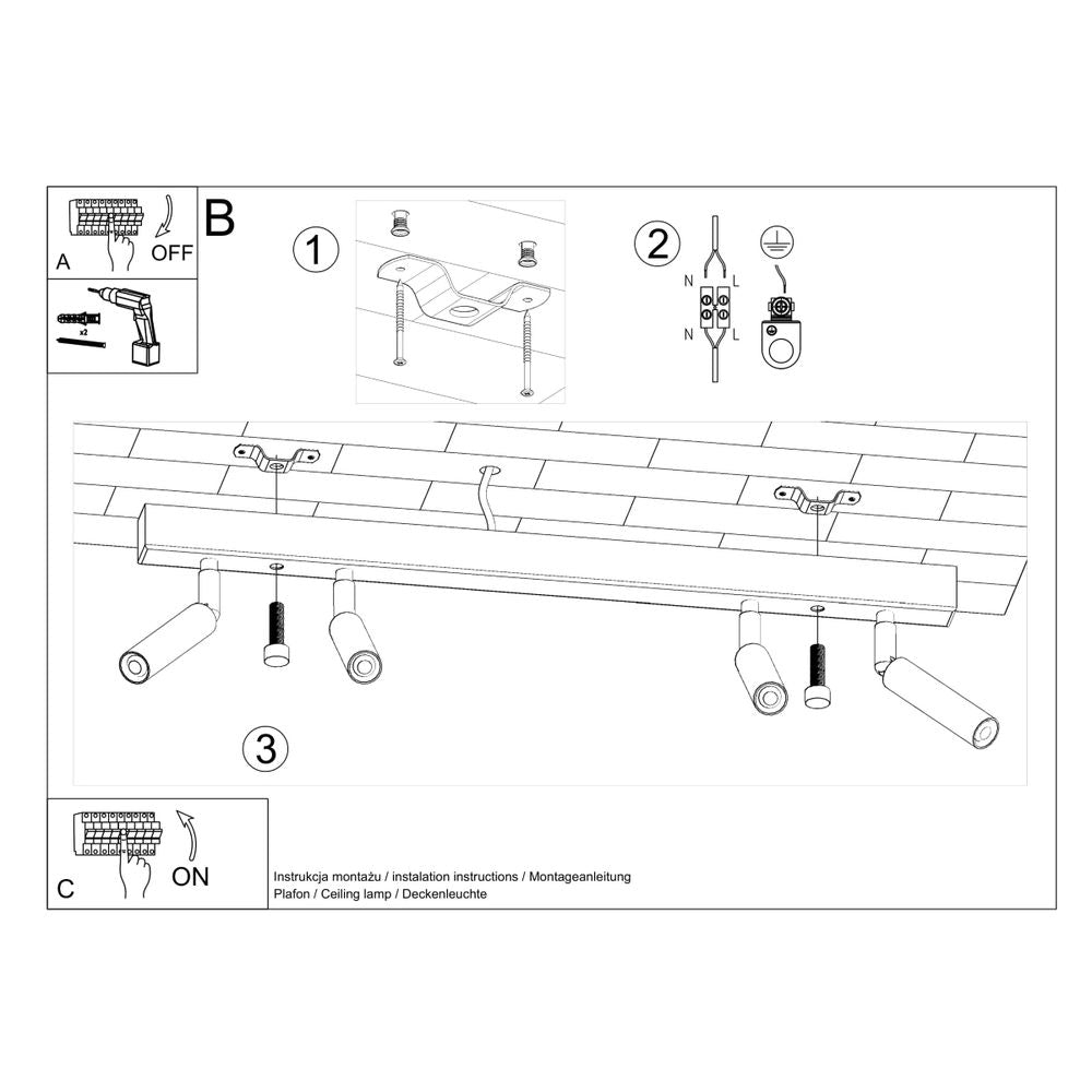 Steel Eyetech Ceiling Lamp - Modern Design - G9