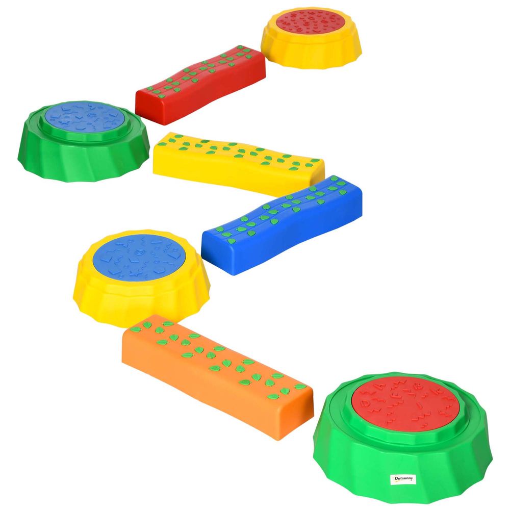 8 PCS Kids Stepping Stones Balance Beam w/Non-Slip Surface and Bottom, Stackable Stepping Stones for Toddler