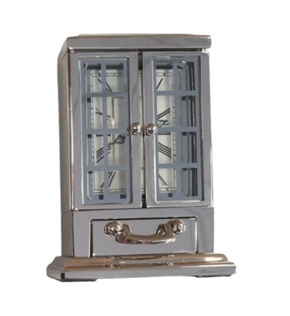 Silver Plated Solid Brass Mini Clock - Elegant Timepiece for Home Decor -!