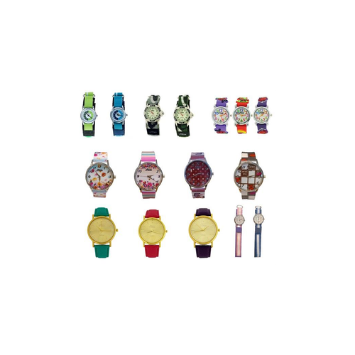 Ladies/Boys/Girls Analogue Silicone nylon Strap 12 Mix Watches RELx12