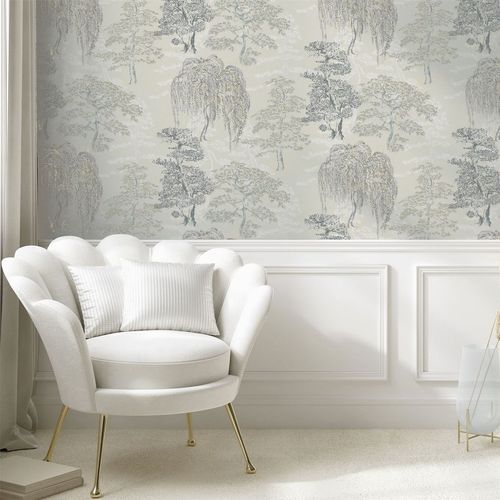 Oriental Garden Soft Blue sw12 wallpaper