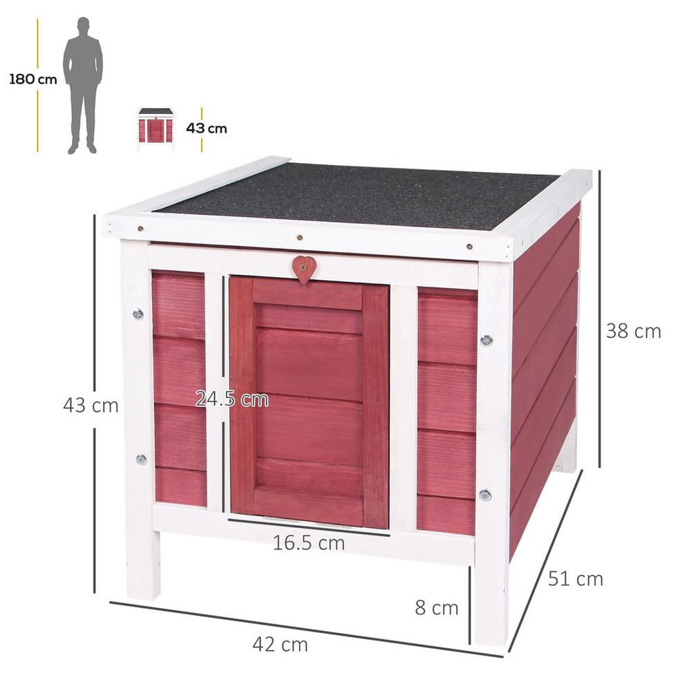 Wooden Rabbit Hutch Bunny Cage Guinea Pig House Pet Habitat Ferret Red