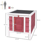 Wooden Rabbit Hutch Bunny Cage Guinea Pig House Pet Habitat Ferret Red