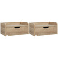 Floating Nightstand Set - Wall Mounted Bedside Table with Drawer - Pack of 2