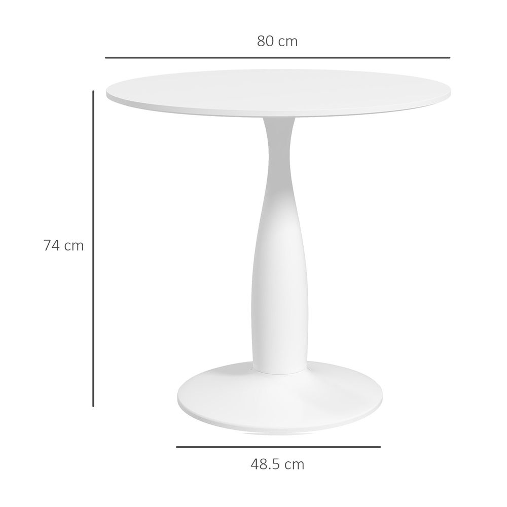Round Dining Table with Steel Base for Living Room, Dining Room