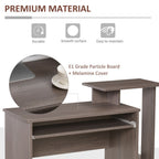 2021 Home Office Computer Desk - Sliding Keyboard Tray, Storage Drawer, Shelf - Sleek Grey Design