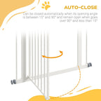 Adjustable Pet Gate - Safety Barrier with Auto-Close Door - Quality Metal Construction - Fits 74-80cm - White