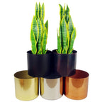 Metal Planter Plant Pot with Polished Gold Finish 20 x 18cm