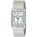 Mens Rectangular Silver Expander Bracelet Watch - Classic Style & Reliable Quartz Movement