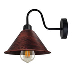 Rustic Red Vintage Wall Light Fixture Black Wall Sconce E27 Base Socket Screw Wall Mounted Swan Neck