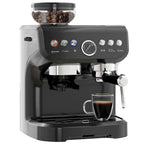 Espresso Machine w/ Integrated Grinder & Steam Wand - 15 Bar Pressure - Professional Quality