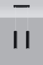 Pendant lamp LAGOS 2 - Black Round Tube Shape - Modern Loft Design - LED GU10