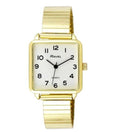 Women's Gold Expander Bracelet Watch - Classic Rectangular Dial
