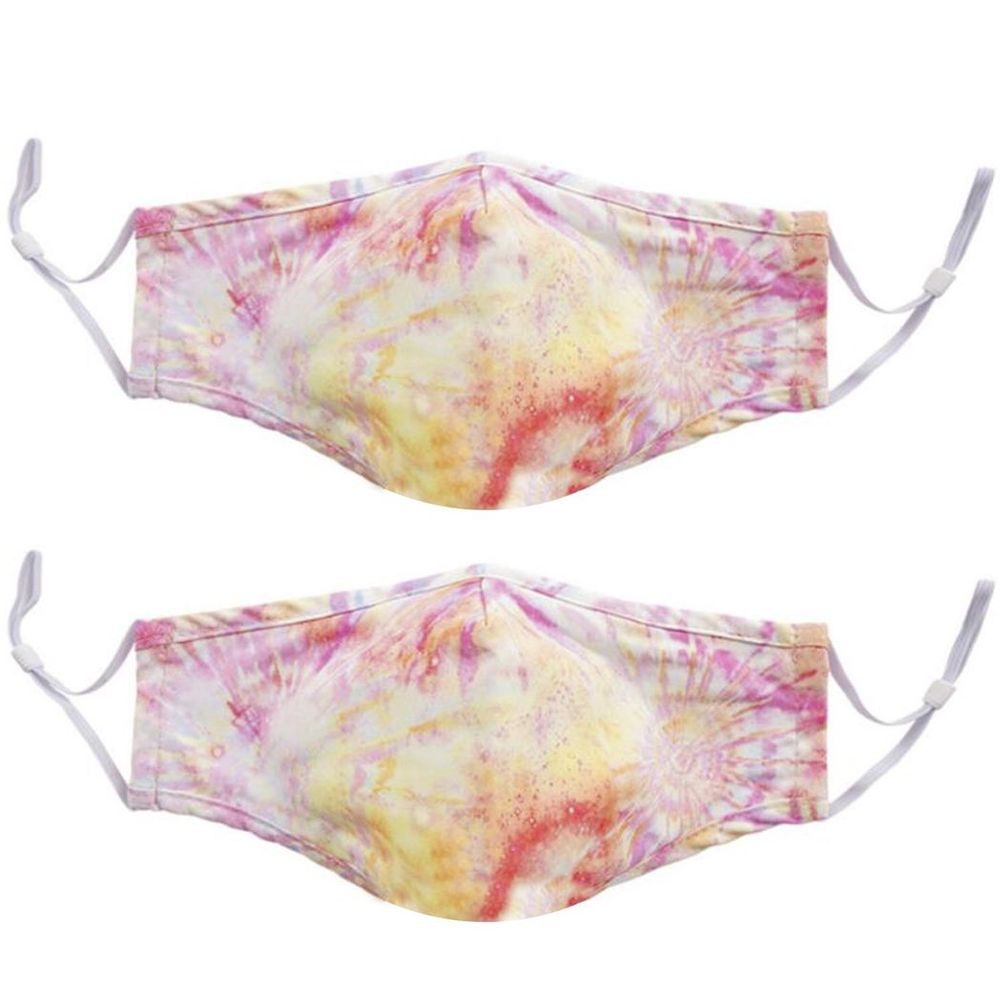 Adult Face Mask Tie Die Orange - Lightweight & Reusable