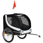 Steel Dog Bike Trailer Pet Cart Carrier for Bicycle Kit Water Resistant Travel White and Black