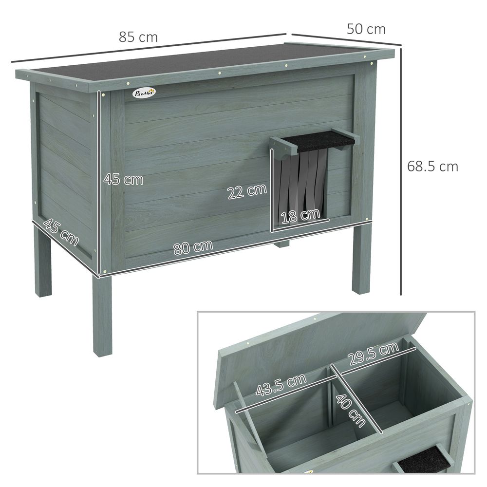 Insulated Outdoor Cat House - Charcoal Grey