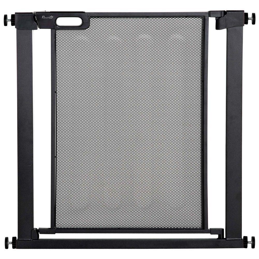 Pressure Fit Safety Gate for Doorways and Staircases, Dog Gate w/ Auto Closing Door, Pet Barrier for Hallways w/ Double Locking, Openings 75-103CM - Black