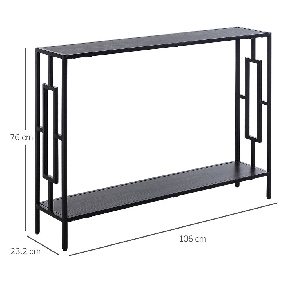 Captivating Product "Art Deco Console Table - MDF Steel Frame, 2 Shelves - 76x106cm