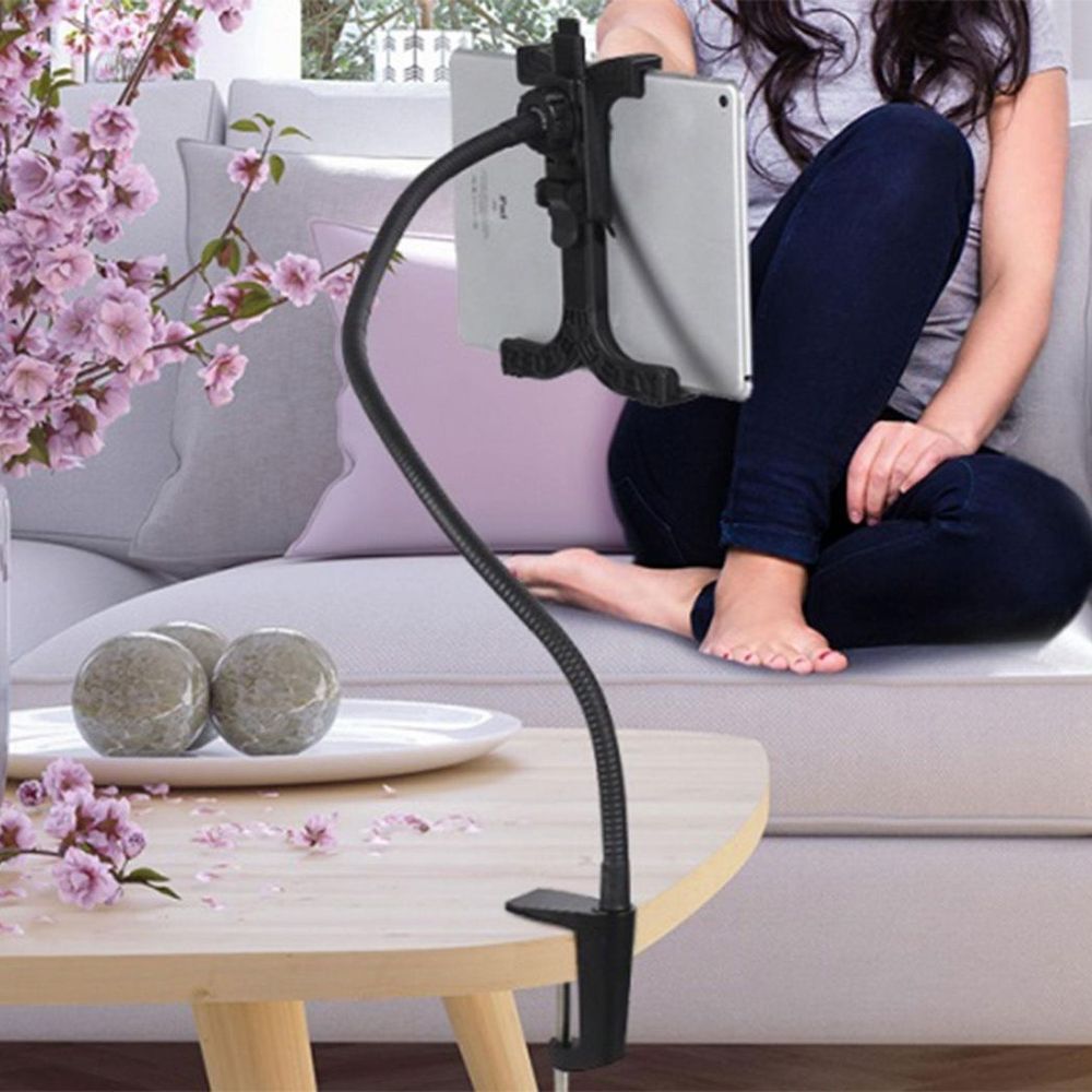 AQ 360 Aluminium Alloy Rotating Tablet Holder - Black - Adjustable Gooseneck