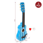 Authentic Wooden Stripe Blue Pirate Guitar - Childrens Musical Instrument