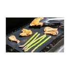 Non-Stick BBQ Grill Mat (40 x 33 cm) - Universal Barbeque Baking Oven Liners Reusable and Dishwasher Safe Indoor Outdoor BBQ Cooking Mats for Charcoal Electric Gas Grill Kitchen Ovens - Black