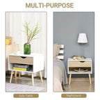 Modern Bedside Table: Drawer + Shelf, Nightstand, End Table