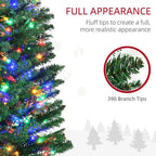 6ft Artificial Pencil Christmas Tree with Colourful Lights, Steel Base