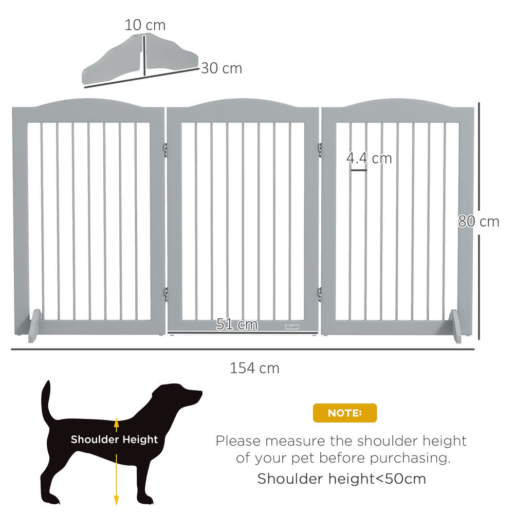 Dog Gate - Foldable & Freestanding - Grey