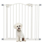 Adjustable Pet Gate - 74-87cm, Metal, Auto-Close, White