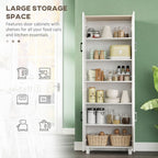 Modern Kitchen Cupboard Storage Cabinet with 4 Shelves, White