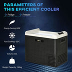 50L Car, Portable Compressor Car Fridge Freezer, Electric Cooler Box with 12/24V DC and 110-240V AC for Camping, Driving, Picnic, Down to -20℃