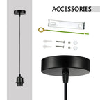 10 Pack Industrial Chrome Pendant Light, Lampshade Addable E27 Lamp Holder Light