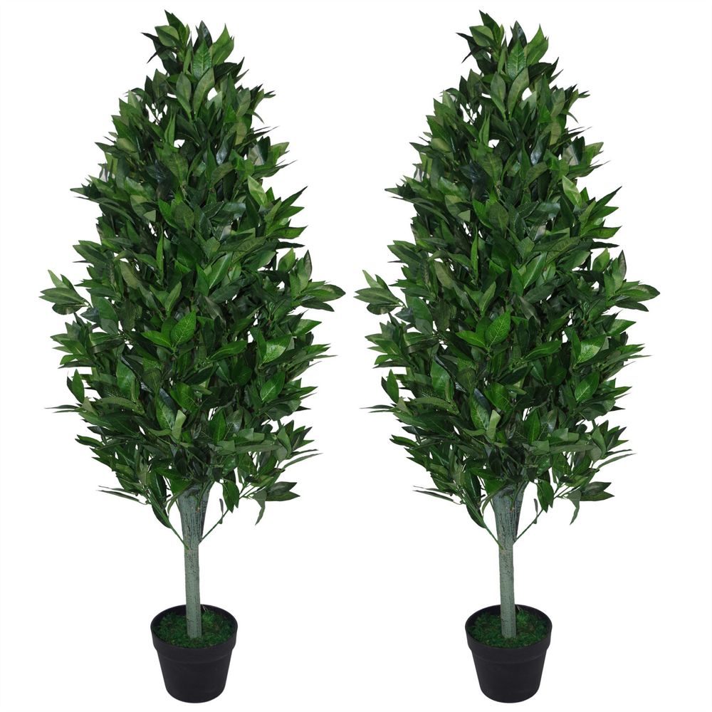 4ft Artificial Topiary Bay Trees - Extra Large Pair for Stunning Entrance - No Maintenance