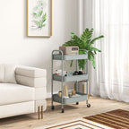 3 Tier Rolling Utility Cart with 3 Mesh Basket