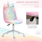 Fluffy Unicorn Office Chair: Swivel Wheel, Cute Desk Chair, Rainbow; Comfortable, Fun Design